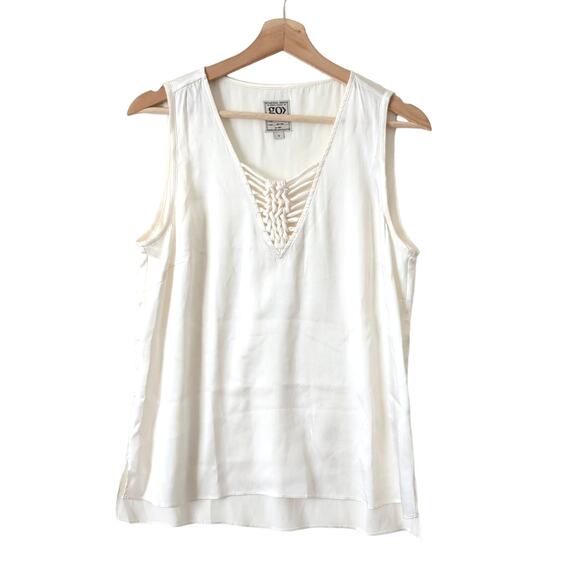 GoSilk Go Women's Washable Silk Tank Top Cream Soft White Size Small Excellent S - Picture 1 of 7